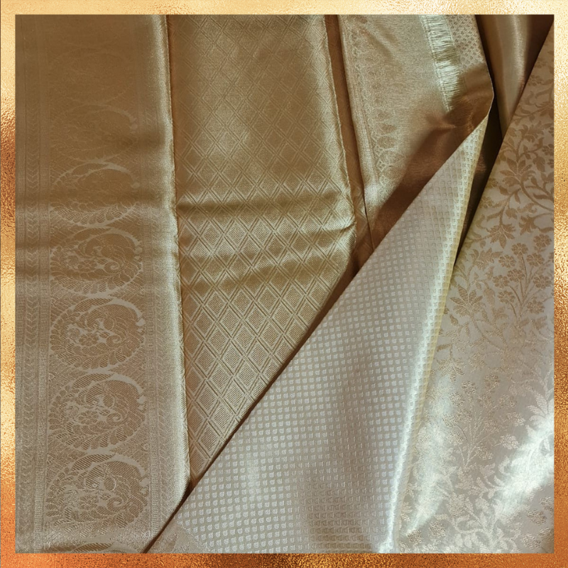 Bridal Kanchi Gold Tissue Saree. Perfect for weddings & festive wear. Handpicked collection at The Saree Mahal
