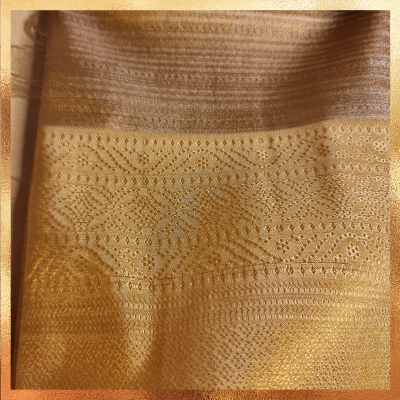 Bridal Kanjivaram gold silver body with gold border & golden zari. Perfect for weddings & festive wear. Handpicked collection at The Saree Mahal