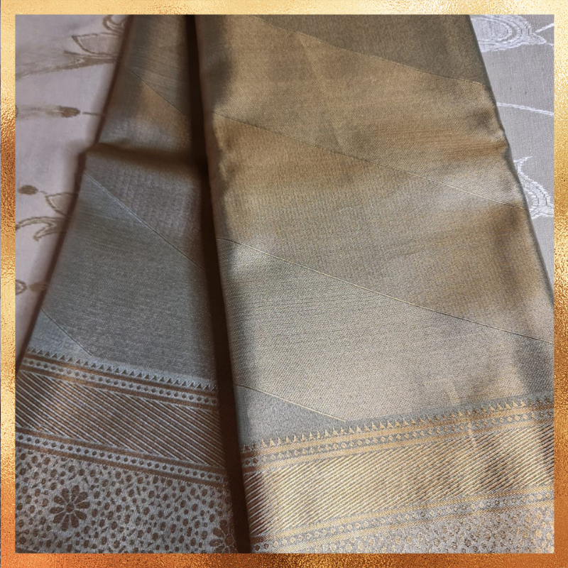 Bridal Kanjivaram Mint Green body with gold border & golden zari. Perfect for weddings & festive wear. Handpicked collection at The Saree Mahal