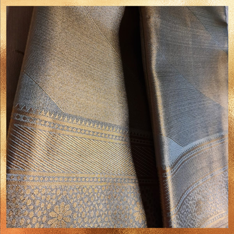 Bridal Kanjivaram Mint Green body with gold border & golden zari. Perfect for weddings & festive wear. Handpicked collection at The Saree Mahal