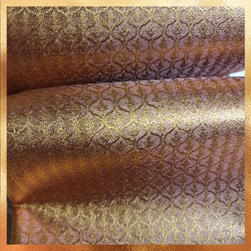 Bridal Kanjivaram Saree in Gold Copper with Zari