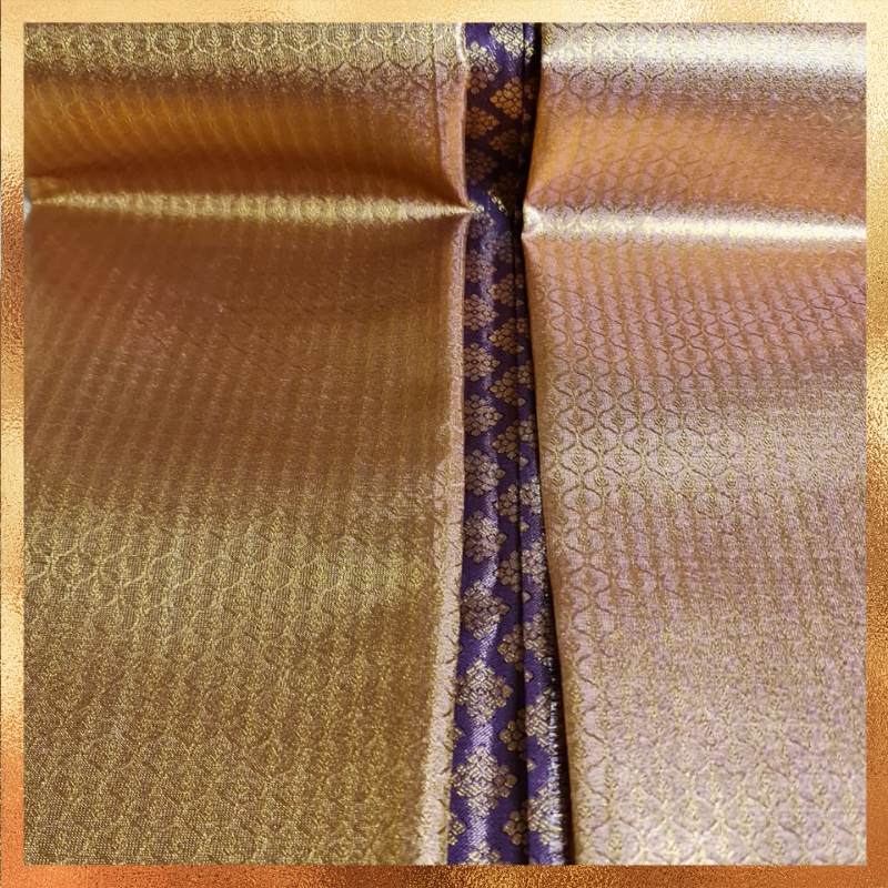Bridal Kanjivaram Saree in Gold Copper with Zari