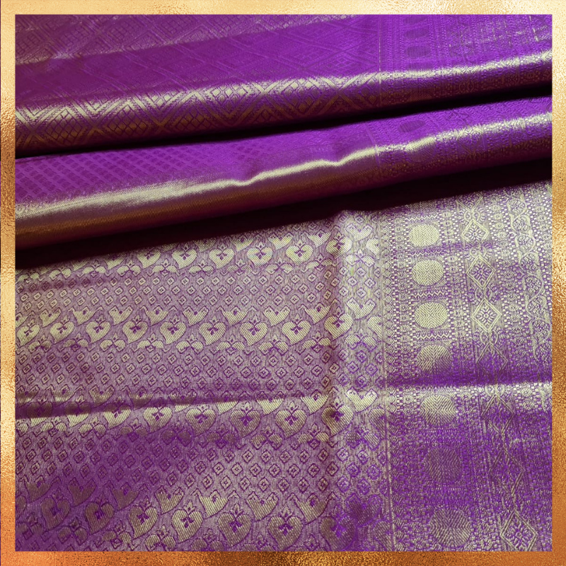 Bridal Kanjivaram Saree in Magenta Color Body with Golden Zari Body & Border
