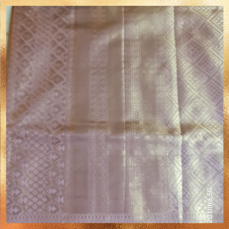 Bridal Kanjivaram Saree in Onion Pink Gold Color Body with Golden Zari Body & Border