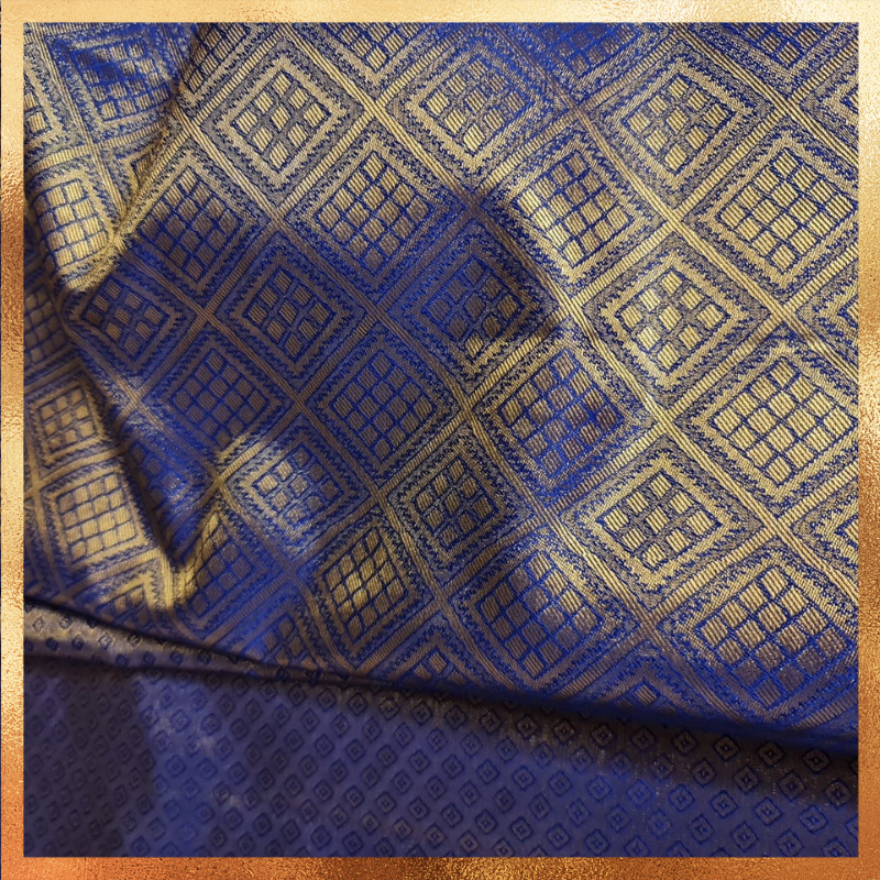 Bridal Kanjivaram Saree in Royal Blue Color Body with Golden Zari Body & Border