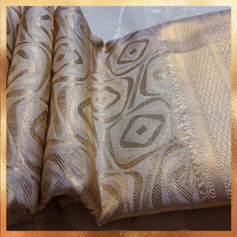 Bridal Kanjivaram Saree in Gold Body with Rose Jacquard Weave