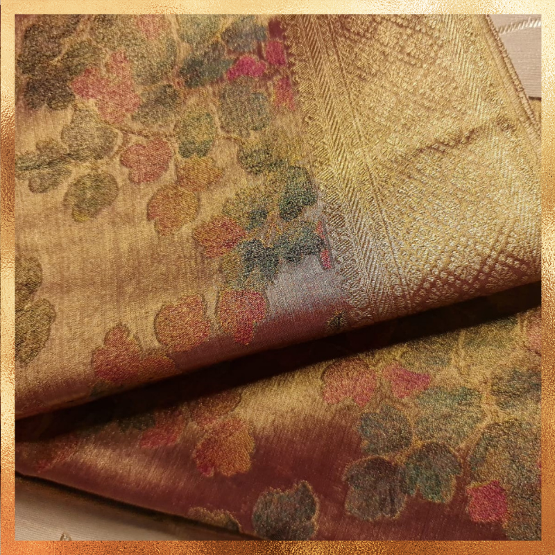 Bridal Kanjivaram Silk Saree in All Gold Art in Pinkish Tone Body with Golden Zari Body & Border