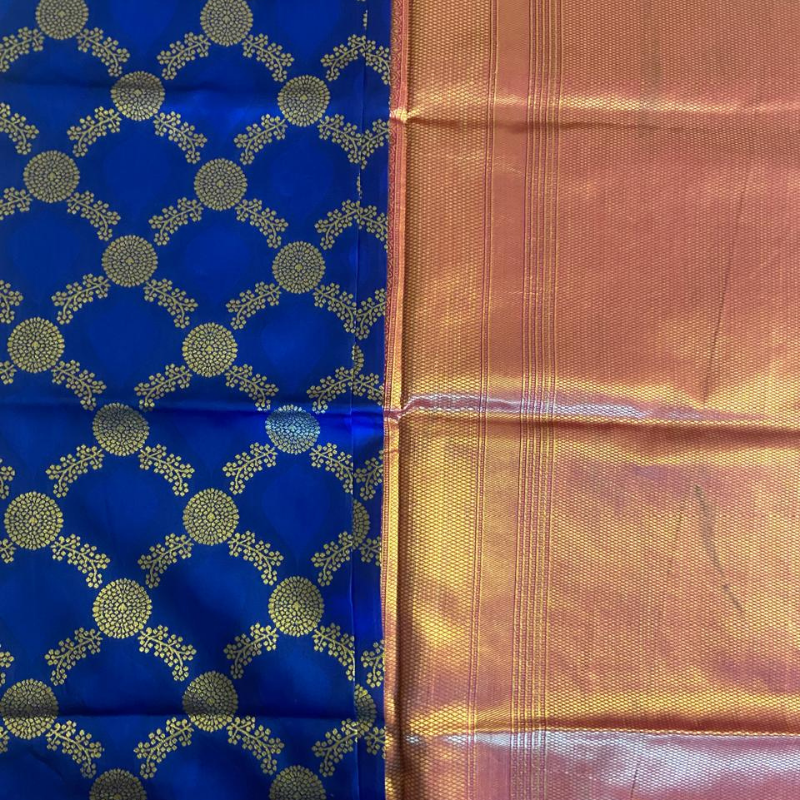 Soft Silk (TSM SS003) : Royal Blue Magenta Red Jacquard