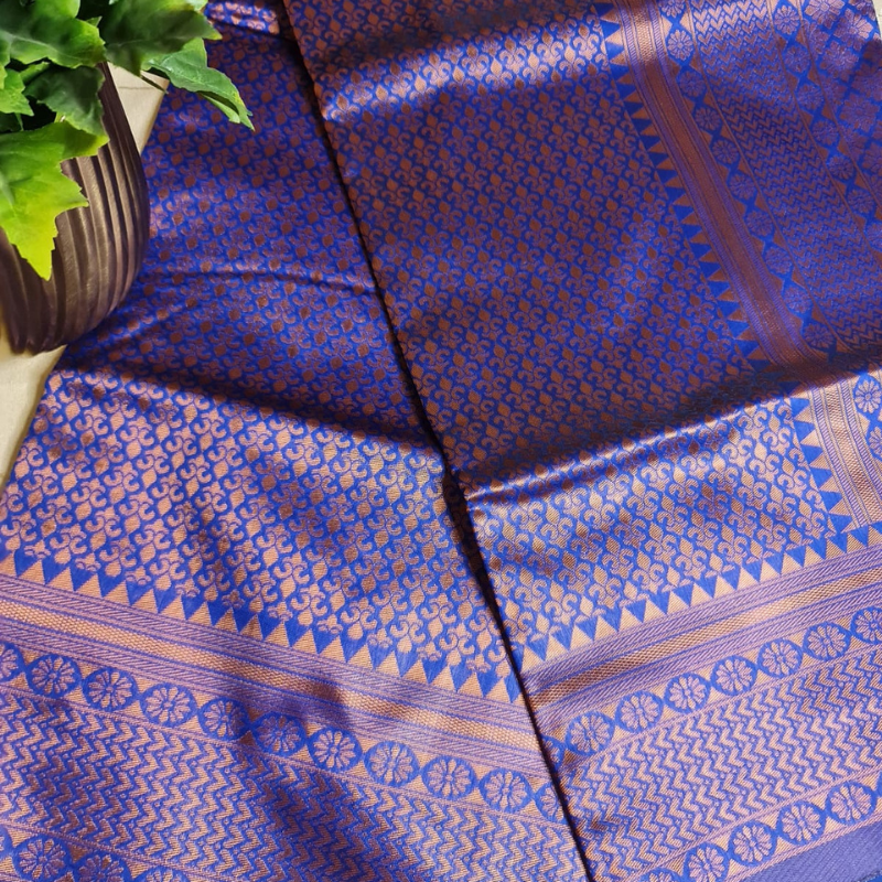 Soft Silk (TSM SS006) : Royal Blue Jacquard