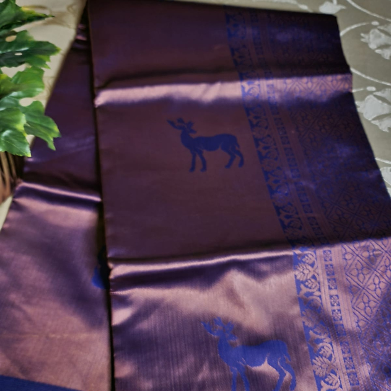 Soft Silk (TSM SS010) : Royal Blue Copper Jacquard