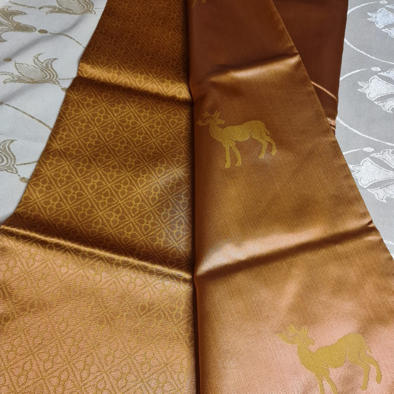 Soft Silk (TSM SS013) : Lime Green Copper Jacquard