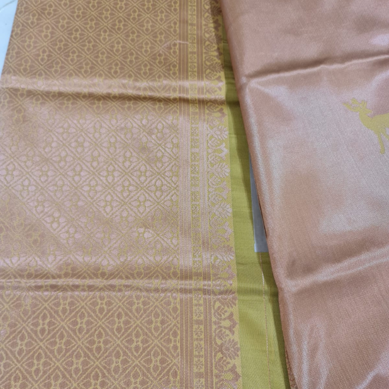 Soft Silk (TSM SS013) : Lime Green Copper Jacquard