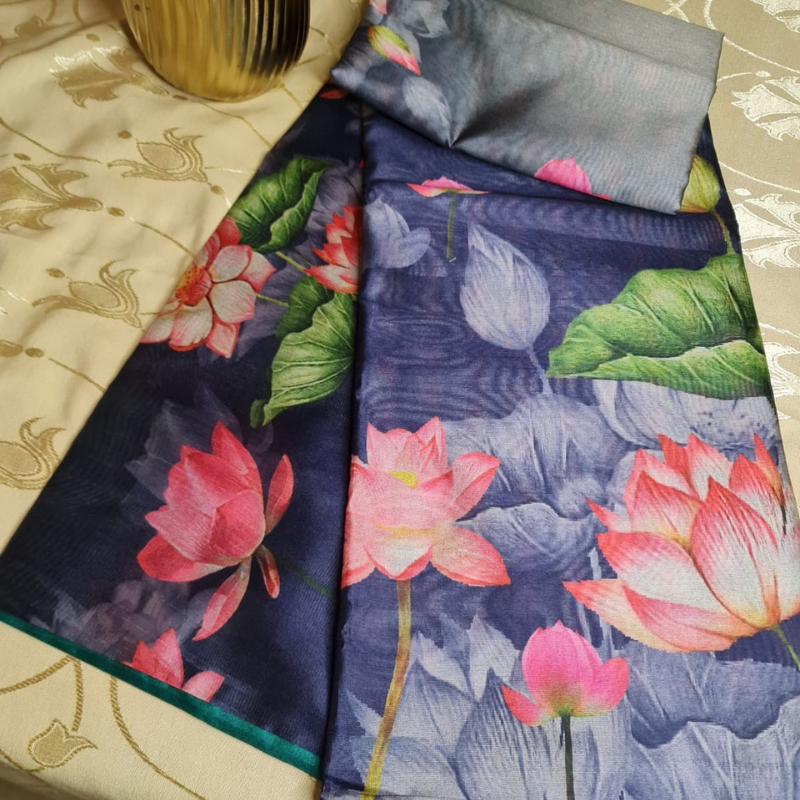 DAILY WEAR (TSM ST009) - Lotus Teal-Grey-Dark Blue Ombre