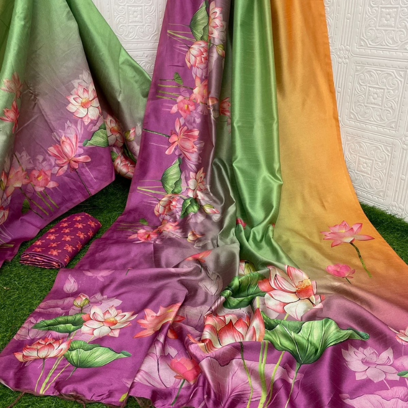 DAILY WEAR (TSM ST010) - Lotus Golden Yellow-Light Green-Purple Ombre