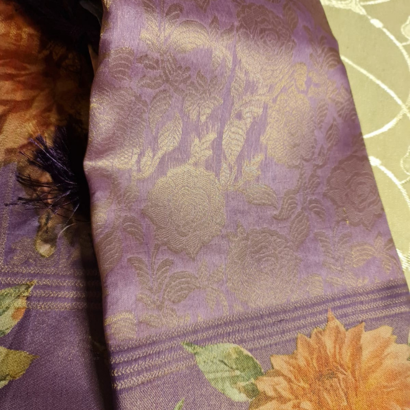 Tissue Silk (TSM TISSUESilk001) : Lavendar Jacquard