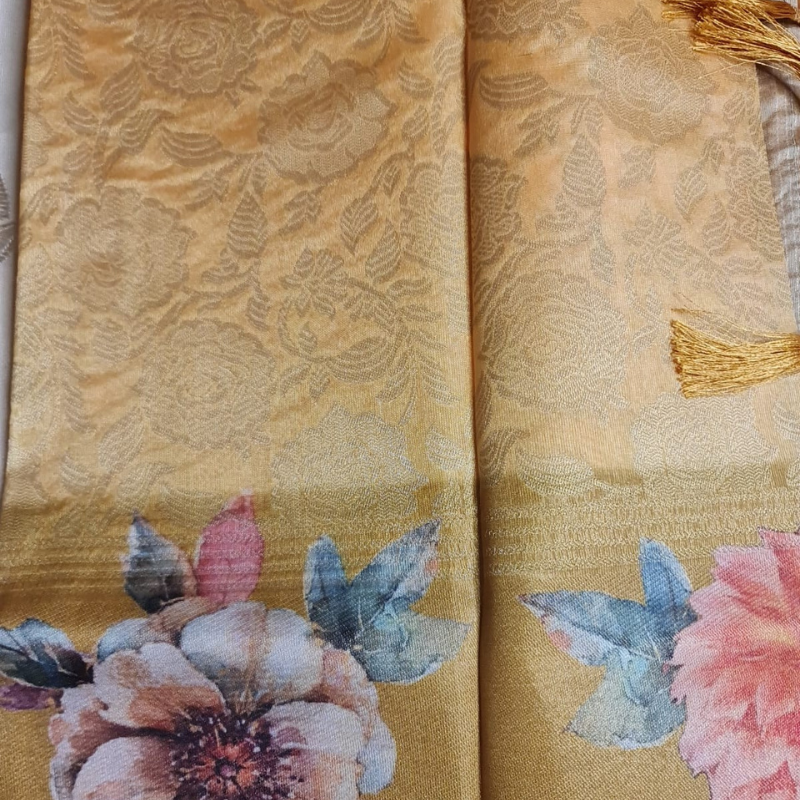 Tissue Silk (TSM TISSUESilk002) : Golden Yellow Jacquard
