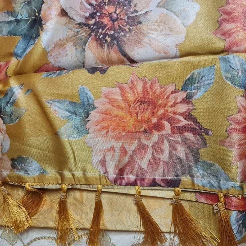 Tissue Silk (TSM TISSUESilk002) : Golden Yellow Jacquard