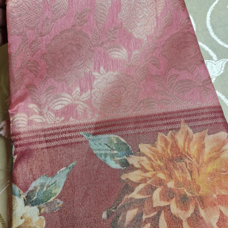 Tissue Silk (TSM TISSUESilk003) : Dusty Rose Jacquard