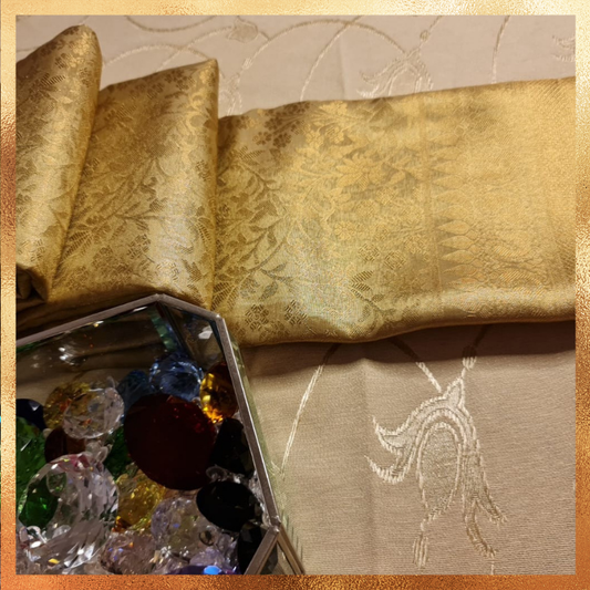 Bridal Kanchi Gold Tissue Saree. Perfect for weddings & festive wear. Handpicked collection at The Saree Mahal