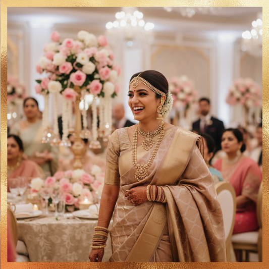 KANJIVARAM (TSM KJ025) - Gold Flesh Pink