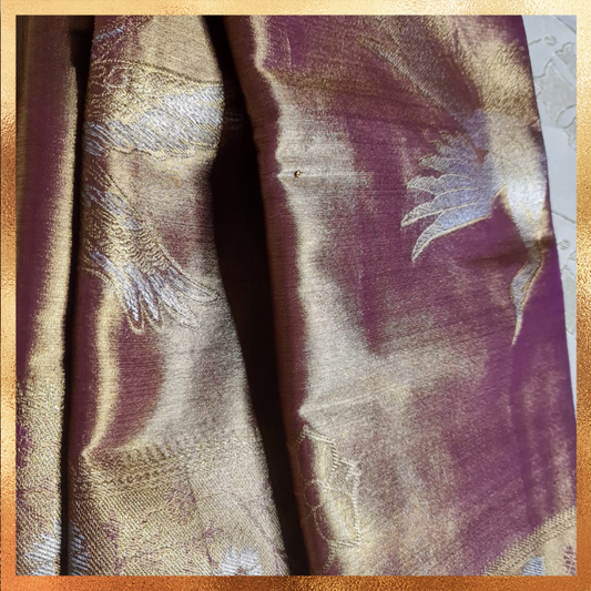 Bridal Kanjivaram Dual Tone body with golden zari. Perfect for weddings & festive wear. Handpicked collection at The Saree Mahal