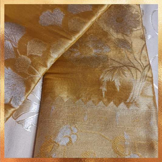 Bridal Kanjivaram Golden body with gold border & golden zari. Perfect for weddings & festive wear. Handpicked collection at The Saree Mahal