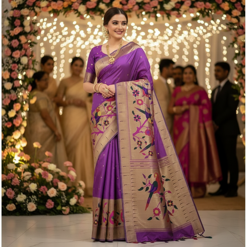 PAITHANI SILK (TSM PT BigBDR007) - Mauve