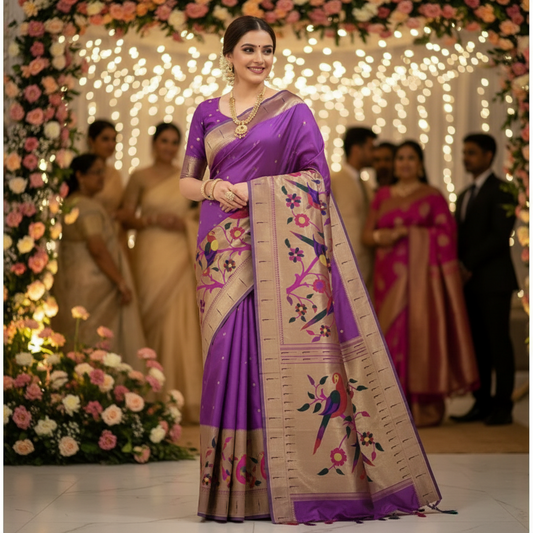 PAITHANI SILK (TSM PT BigBDR007) - Mauve