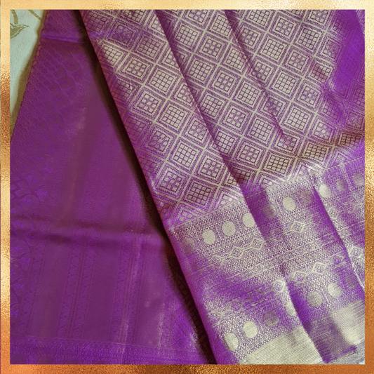 Bridal Kanjivaram Saree in Magenta Color Body with Golden Zari Body & Border