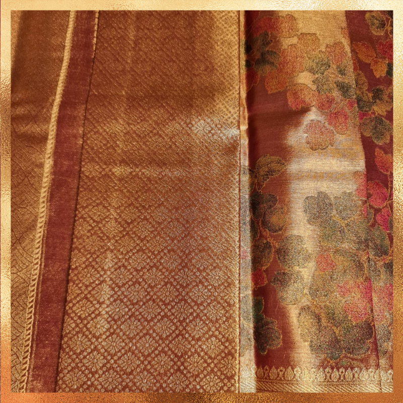 Bridal Kanjivaram Silk Saree in All Gold Art in Pinkish Tone Body with Golden Zari Body & Border 