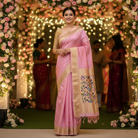 PAITHANI SILK (TSM PT024) - Light Pink