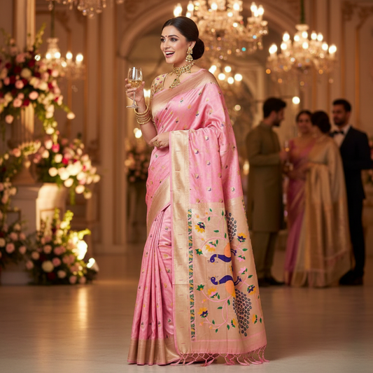 PAITHANI SILK (TSM PT005) - Light Pink