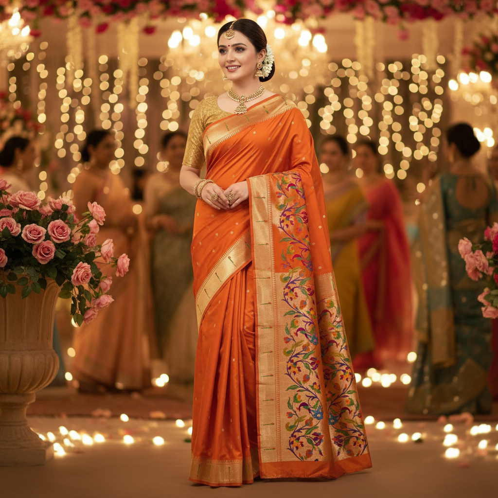 PAITHANI SILK (TSM PT021) - Orange