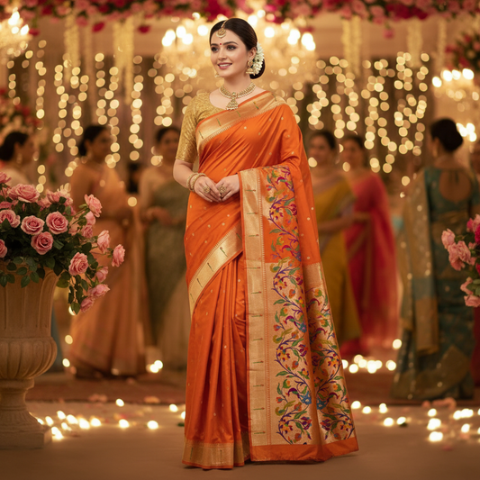 PAITHANI SILK (TSM PT021) - Orange