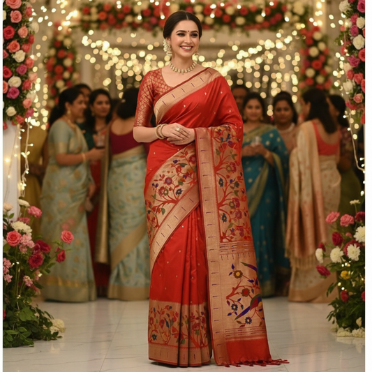 PAITHANI SILK (TSM PT BigBDR012) - Red