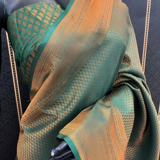 Soft Silk (TSM SS002) : Green Jacquard