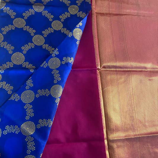 Soft Silk (TSM SS003) : Royal Blue Magenta Red Jacquard