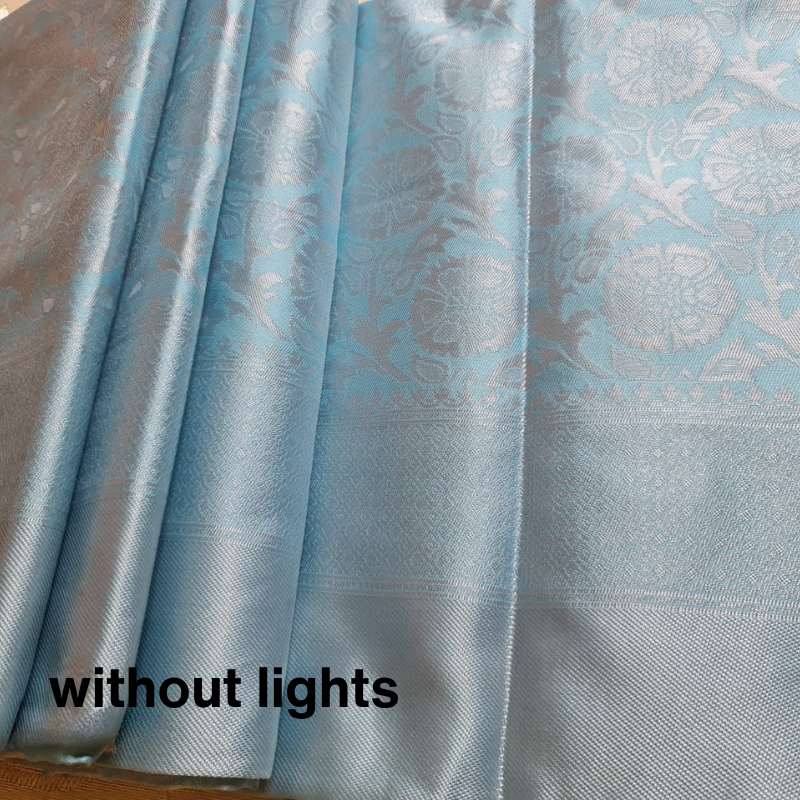 Soft Silk (TSM SS004) : Light Blue Silver Jacquard