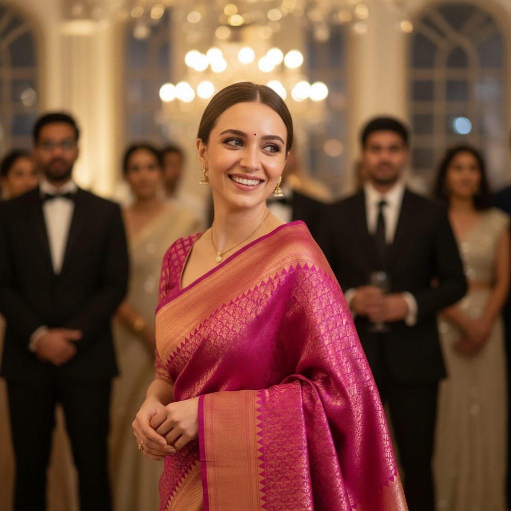 Soft Silk (TSM SS008) : Magenta Copper Jacquard