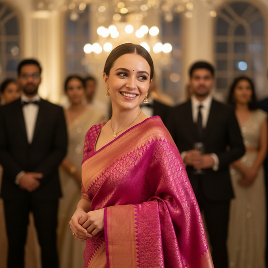 Soft Silk (TSM SS008) : Magenta Copper Jacquard