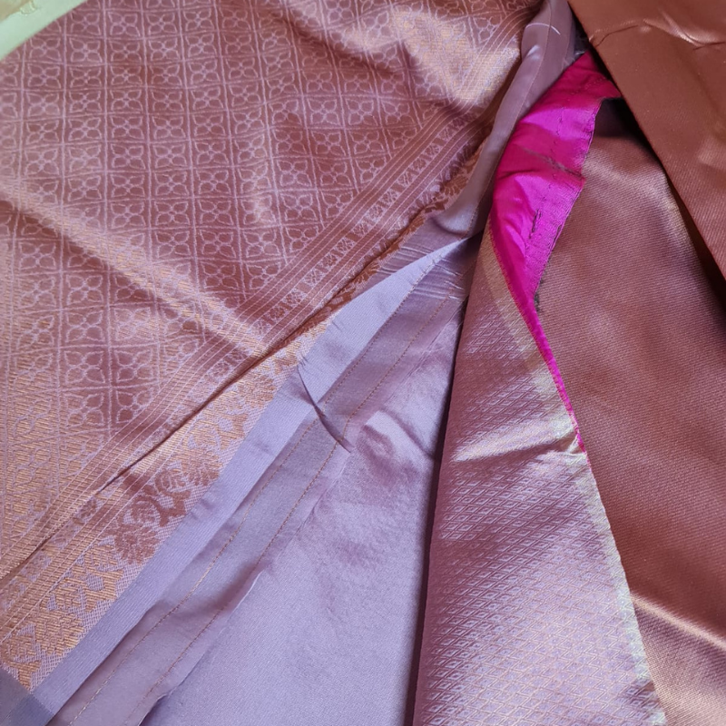 Soft Silk (TSM SS009) : Lavendar Mauve Copper Jacquard