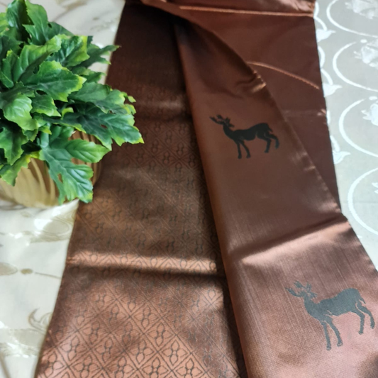 Soft Silk (TSM SS011) : Dark Green Copper Jacquard
