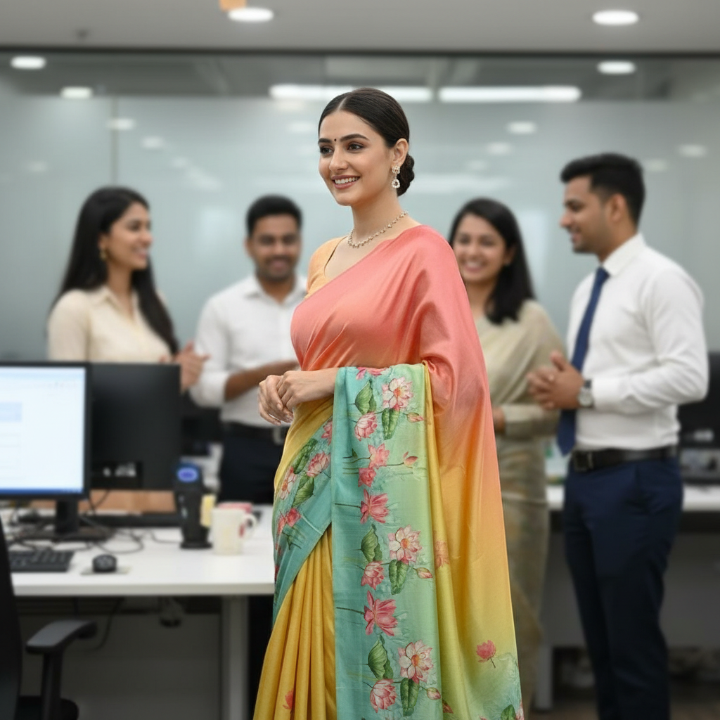 DAILY WEAR (TSM ST002) - Lotus Peach-Yellow-Blue Ombre