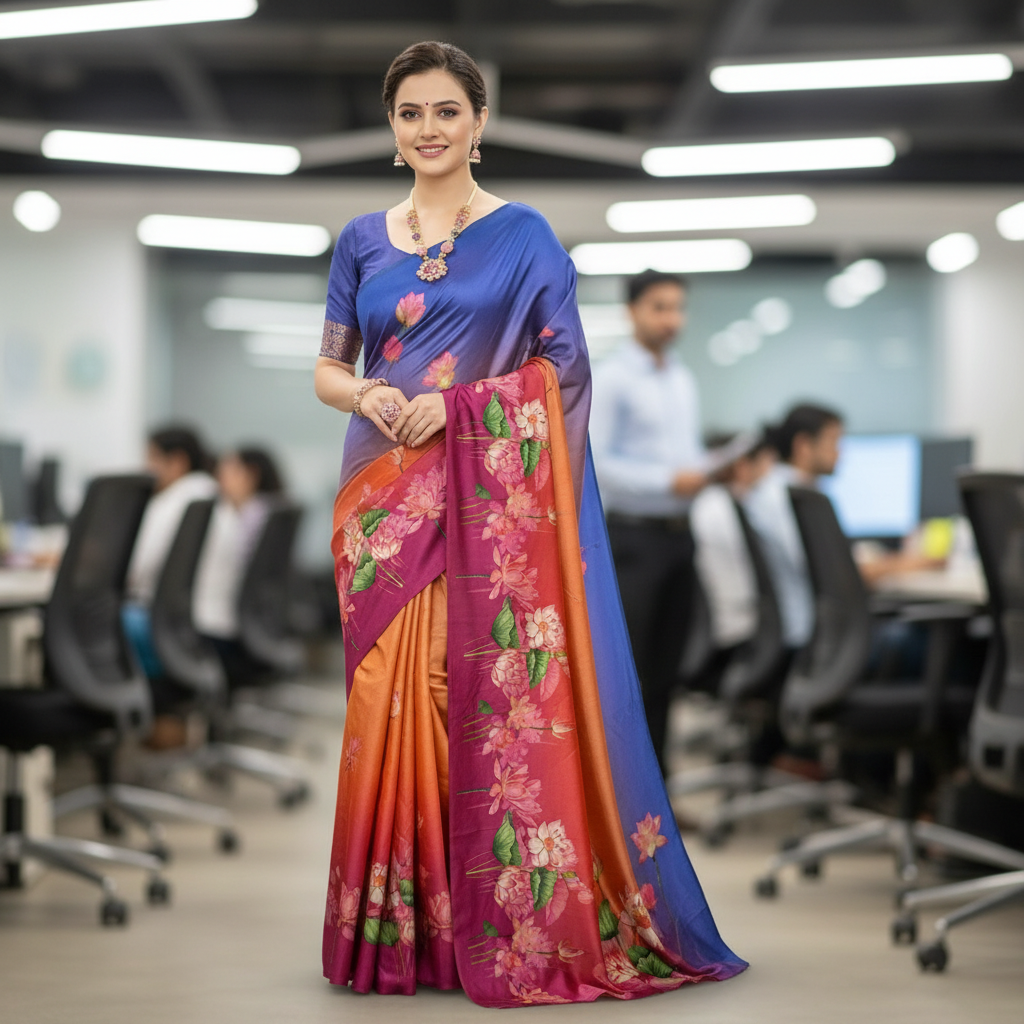 DAILY WEAR (TSM ST004) - Lotus Purple-Orange-Magenta Ombre