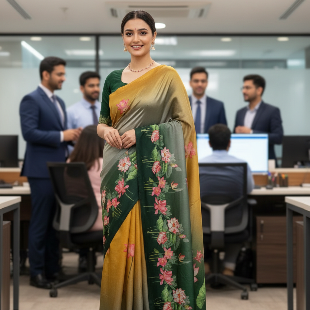 DAILY WEAR (TSM ST005) - Lotus Yellow-Dark Green-Black Ombre