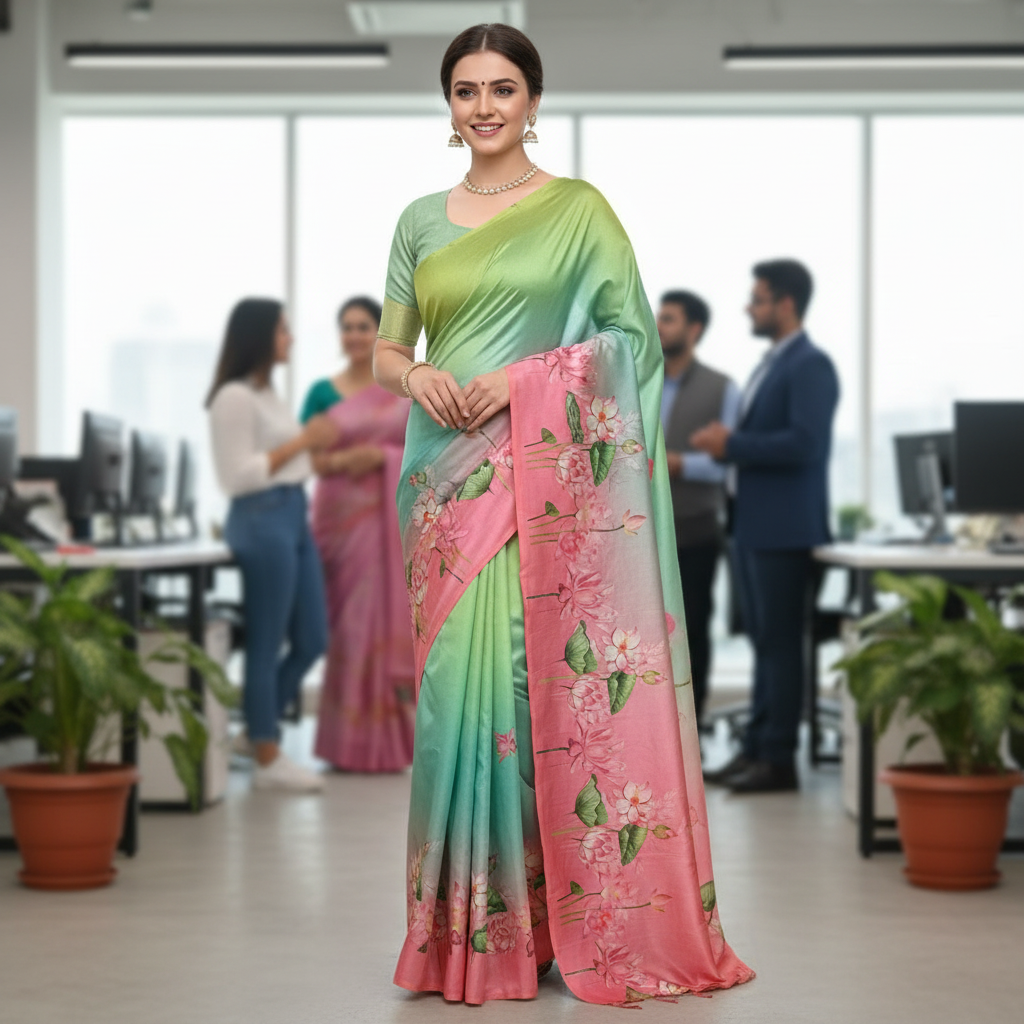 DAILY WEAR (TSM ST006) - Lotus Light Green-Blue-Pink Ombre