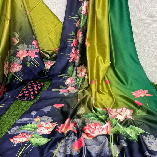 DAILY WEAR (TSM ST007) - Lotus Green-Lime Green-Navy Blue Ombre