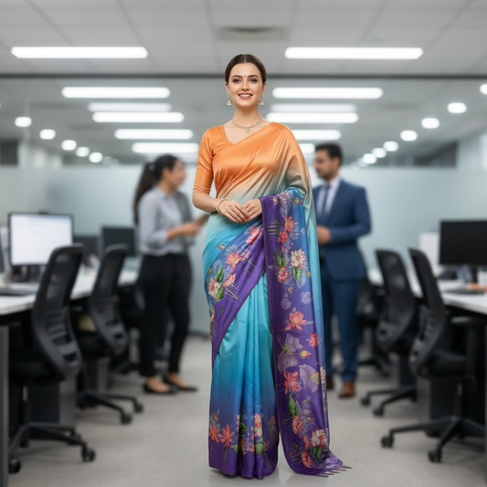 DAILY WEAR (TSM ST008) - Lotus Orange-Light Blue-Purple Ombre