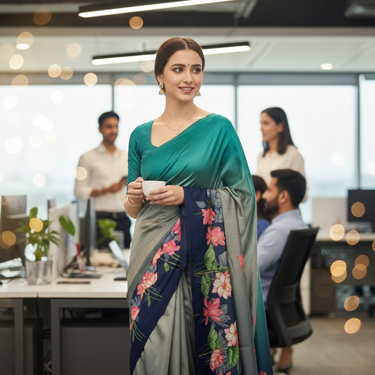 DAILY WEAR (TSM ST009) - Lotus Teal-Grey-Dark Blue Ombre