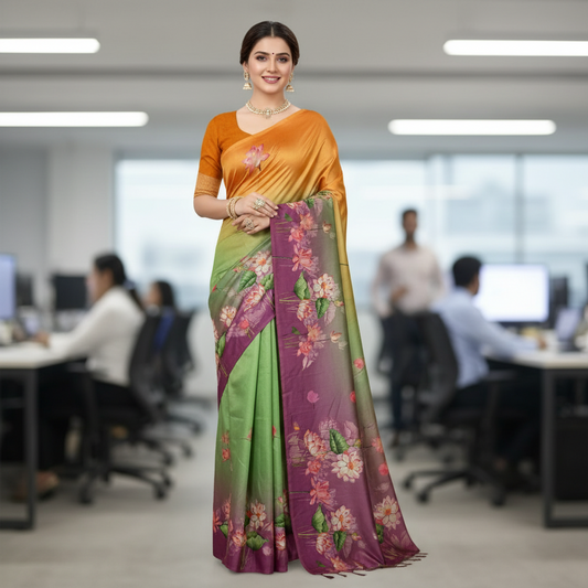 DAILY WEAR (TSM ST010) - Lotus Golden Yellow-Light Green-Purple Ombre